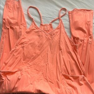 Free People Coral Strappy Jumpsuit